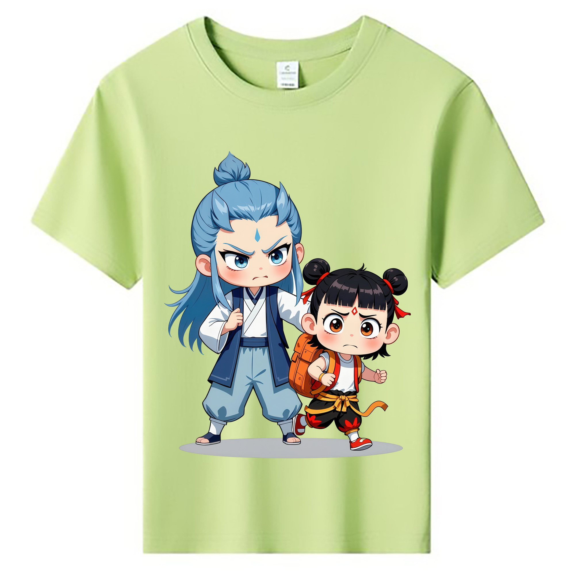 （画像用） Ne Zha 2 ナタ 魔童の大暴れ 綿100％キッズTシャツ（フロントプリント）